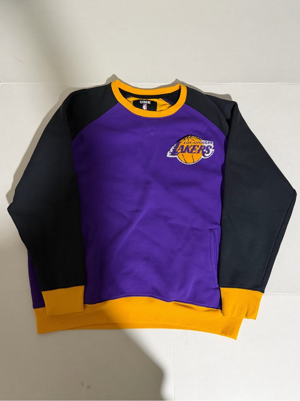 UNK Los Angeles Lakers Purple Crewneck with Black Sleeves and Gold Trim